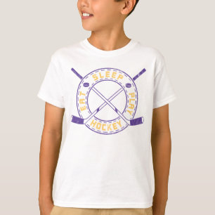 T-shirt Mangez, dormez, jouez au Tee - shirt de hockey