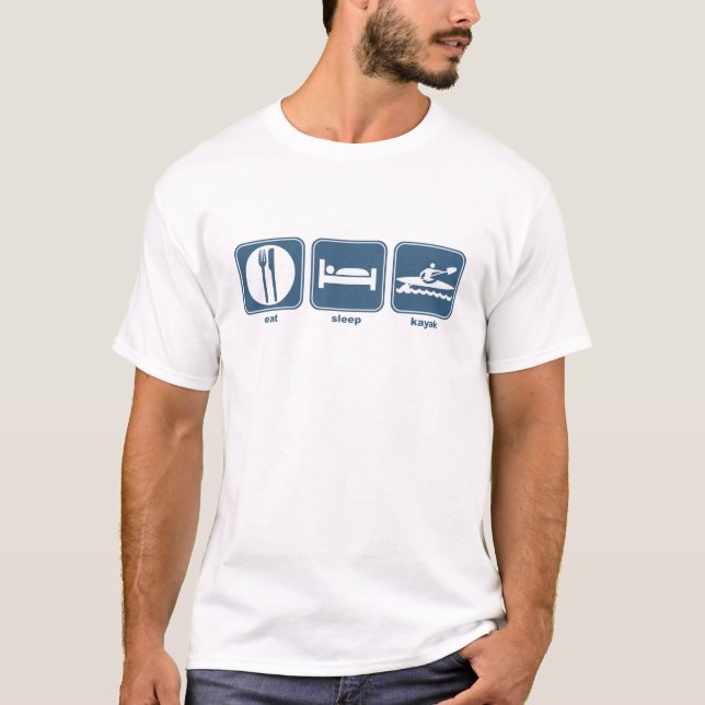 T-shirt mangez, dormez, kayak (Devant)