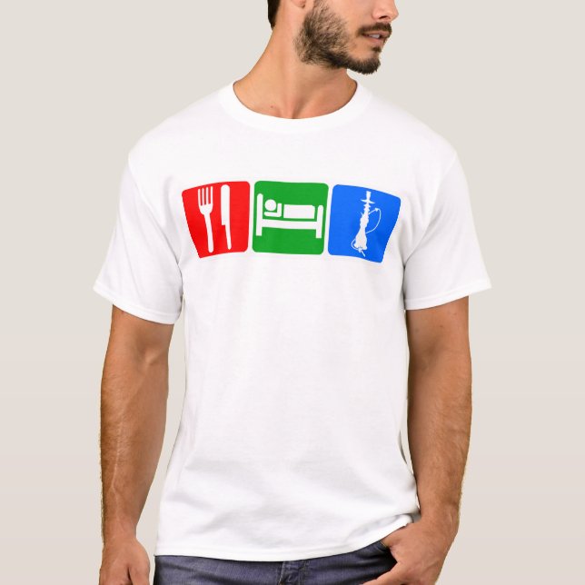 T-shirt Mangez, dormez, narguilé (Devant)