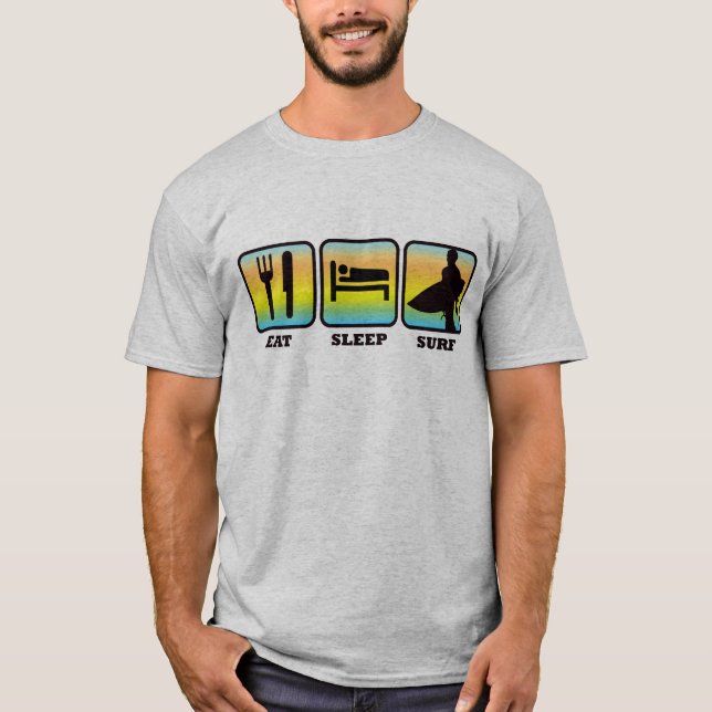 T-shirt Mangez, dormez, surfez (Devant)