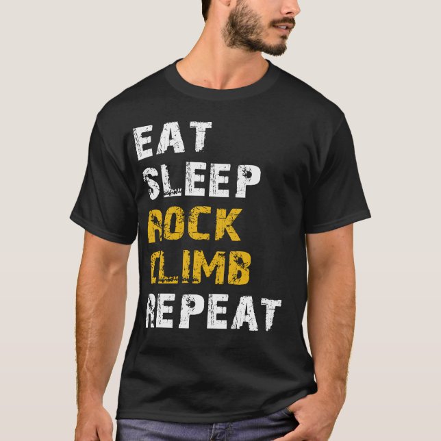 T-shirt mangez dormir escalade (Devant)