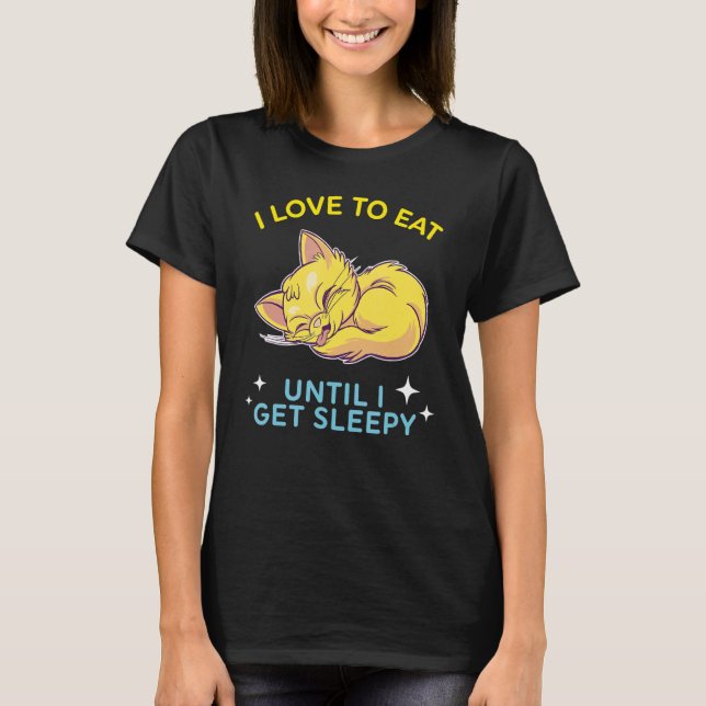 T-shirt mangez dormir répéter mignon rêve Cat 2 (Devant)