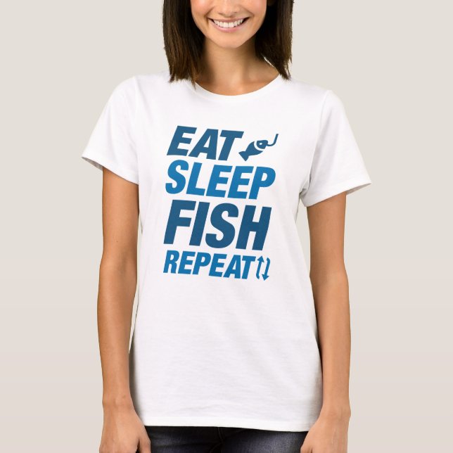 T-shirt Mangez du poisson endormi Répéter (Devant)