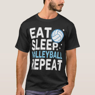 T-shirt Mangez du volley-ball Sleep Répétez des ados color