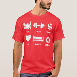 T-shirt Mangez, exercez-vous, travaillez, aimez, dormez,