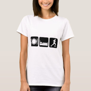 T-shirt mangez la course de sommeil