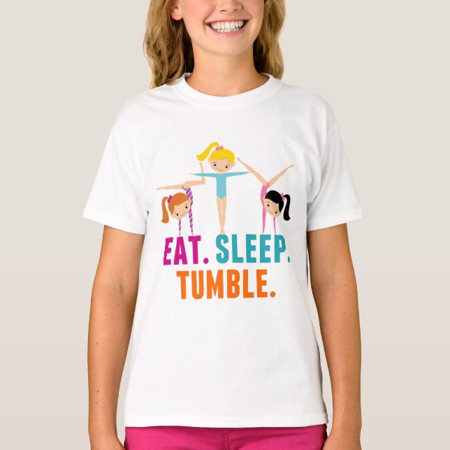 T-shirt Mangez la gymnastique de Tumble Cute du sommeil (Devant)