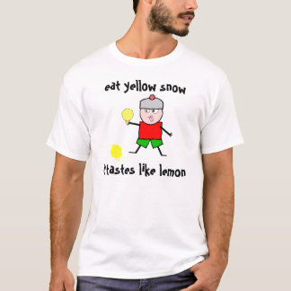 T-shirt Mangez la neige jaune