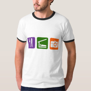 T-shirt Mangez la photographie de sommeil