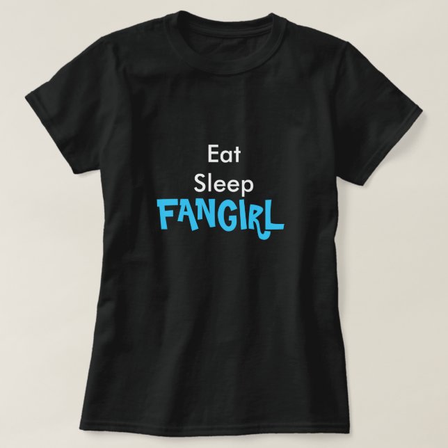 T-shirt Mangez la pièce en t de Fangirl de sommeil (Design devant)