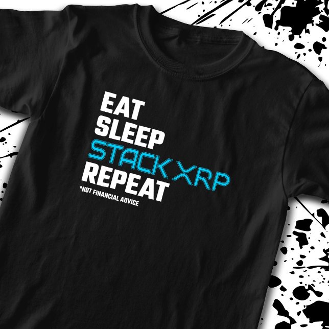 T-shirt Mangez la pile de sommeil drôle XRP Crypto Citer m (Créateur téléchargé)