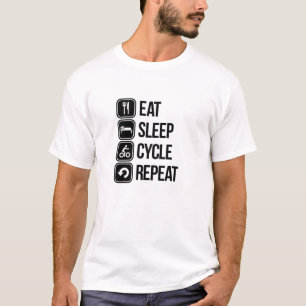 T-shirt Mangez la répétition de cycle de sommeil