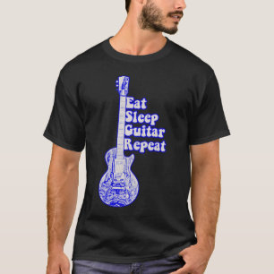 T-shirt Mangez la répétition de guitare de sommeil. vintag