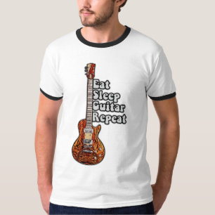 T-shirt Mangez la répétition de la guitare de sommeil. vin