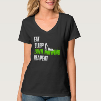 T-shirt Mangez la tondeuse de la pelouse de sommeil Répéte