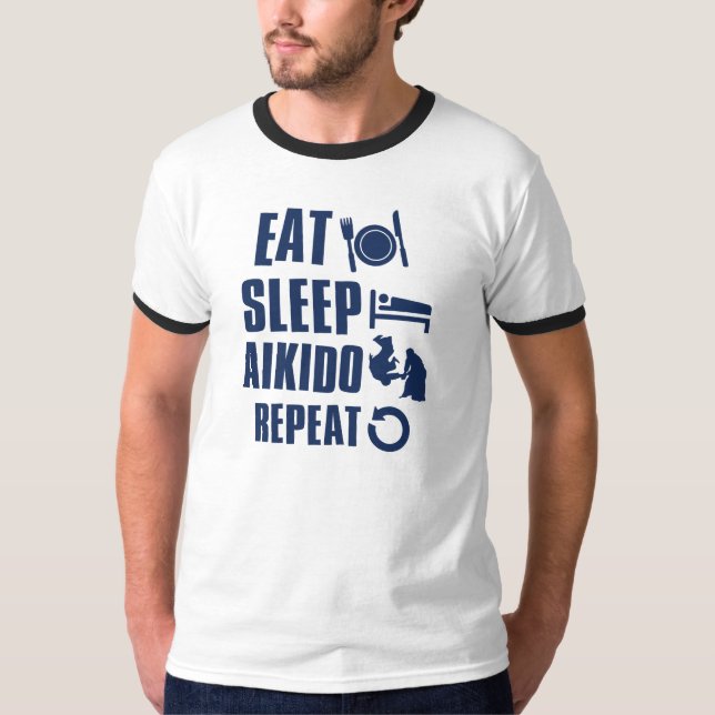 T-shirt Mangez l'Aikido de sommeil (Devant)