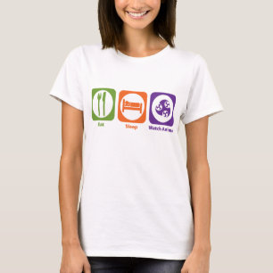 T-shirt Mangez l'Anime de montre de sommeil