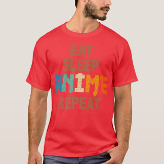 T-shirt Mangez L'Anime De Sommeil Répéter, Anime Drôle Pou