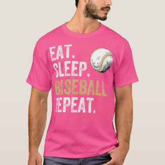 T-shirt Mangez le baseball du sommeil Répéter 1