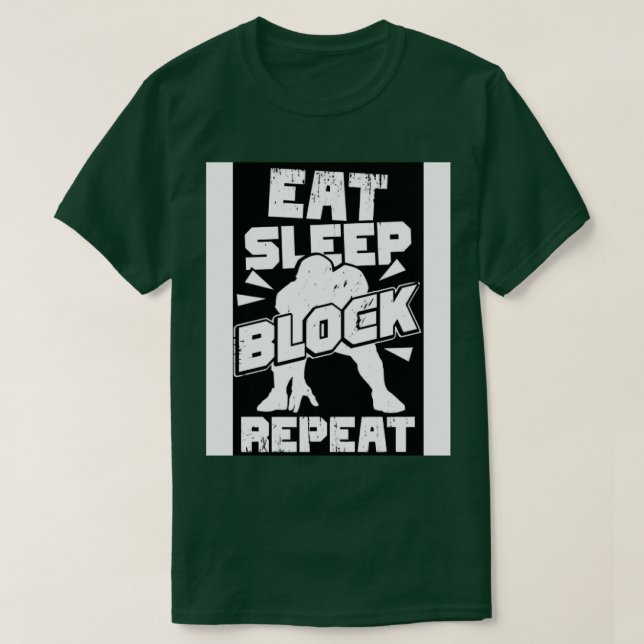 T-shirt Mangez le bloc de sommeil Répéter le cadeau Offens (Design devant)