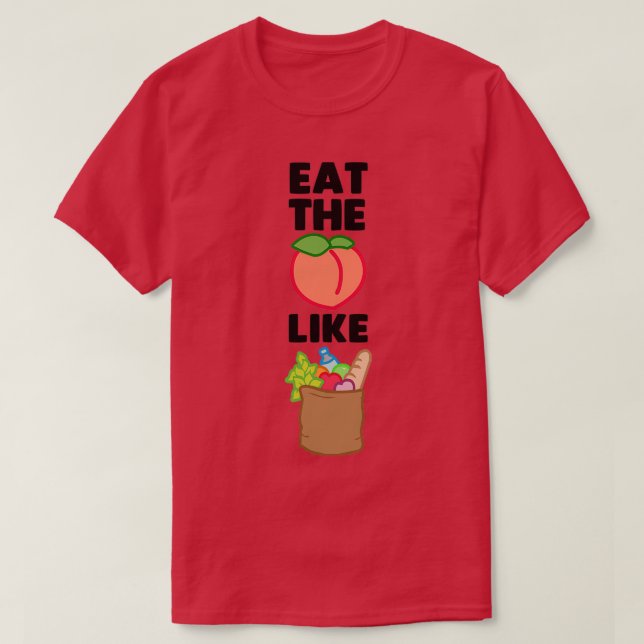 T-shirt Mangez le boeuf comme l'épicerie  (Design devant)