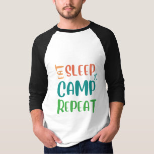T-shirt Mangez Le Camp De Sommeil Répéter - La Vie De Camp