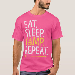 T-shirt Mangez le camp de sommeil Répéter le camping drôle