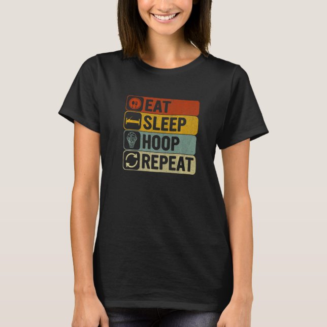 T-shirt Mangez le cerceau de sommeil Répéter Rétro 60s les (Devant)