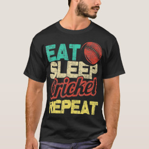T-shirt Mangez le cricket dormant Répéter le cricket Batsm