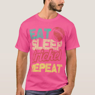 T-shirt Mangez le cricket dormant Répéter le cricket Batsm