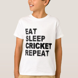 T-shirt Mangez le cricket du sommeil Répéter