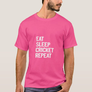 T-shirt Mangez le cricket du sommeil Répéter le texte du s
