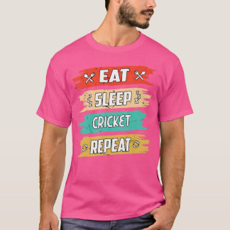 T-shirt Mangez le cricket endormi Répéter joueur de cricke