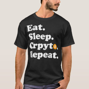 T-shirt Mangez le cristal de sommeil Répéter Bitcoin 