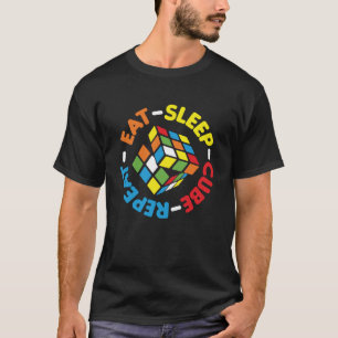 T-shirt Mangez le cube de sommeil Répétez les cubes amus