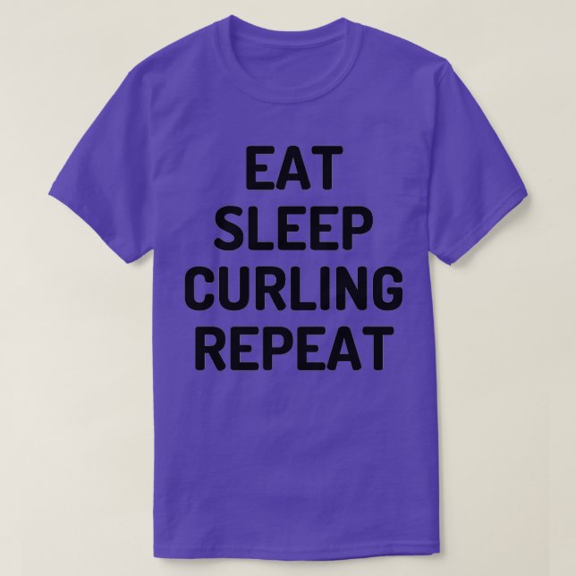 T-shirt Mangez le curling de sommeil 19 (Design devant)