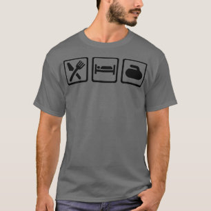 T-shirt Mangez le curling du sommeil 1