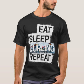 T-shirt Mangez le curling du sommeil Répéter 1
