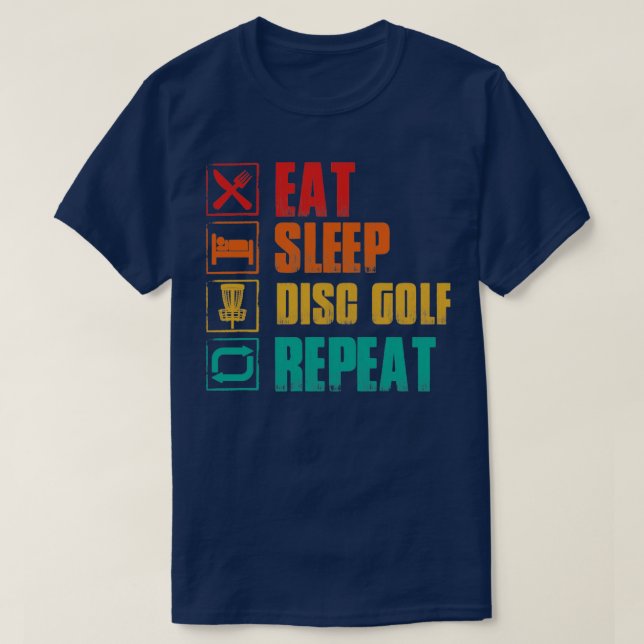 T-shirt Mangez le disque de sommeil répéter golf (Design devant)