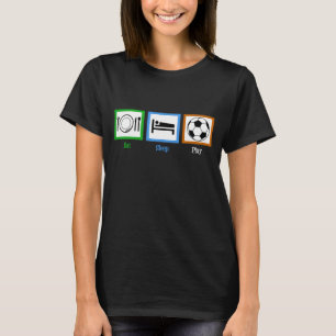 T-shirt Mangez le football de jeu de sommeil
