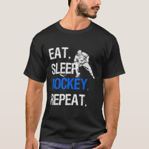 T-shirt Mangez Le Hockey Dormir Répéter Le Hockey Distress