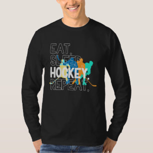 T-shirt Mangez le hockey sur glace Répéter le hockey sur g