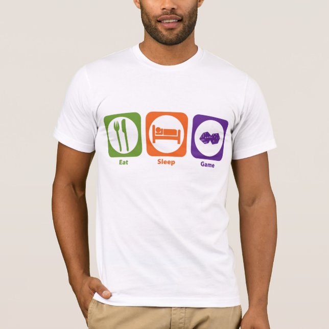 T-shirt Mangez le jeu de sommeil (Devant)