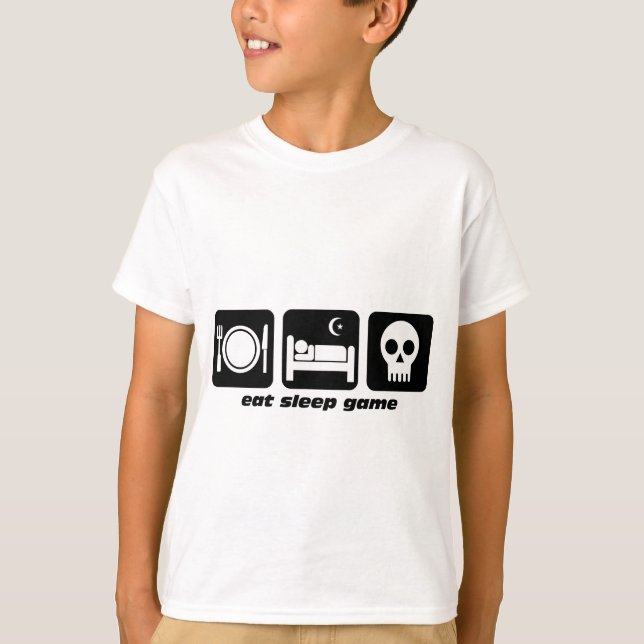 T-shirt Mangez le jeu de sommeil (Devant)