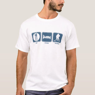 T-shirt mangez le joueur de hockey de sommeil