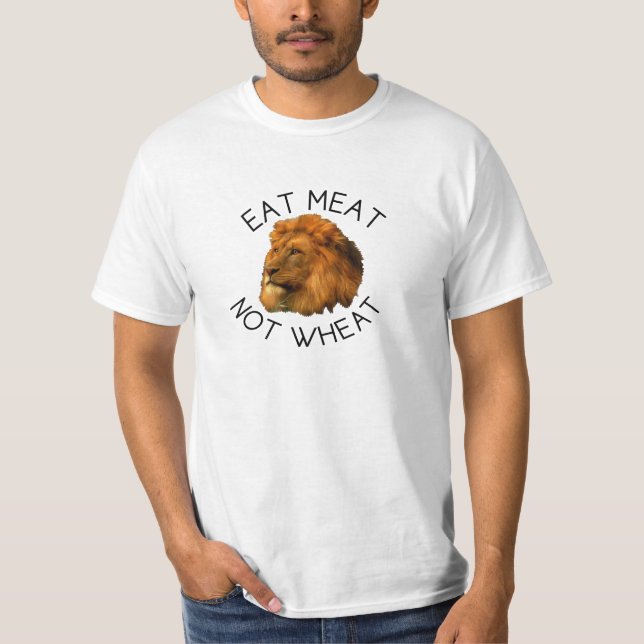 T-shirt Mangez le lion de blé de viande pas, pour des (Devant)