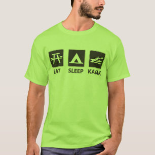 T-shirt Mangez le noir de kayak de sommeil