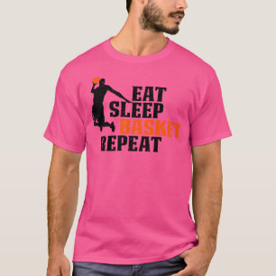 T-shirt Mangez Le Panier De Sommeil Répétez Un Don Drôle P