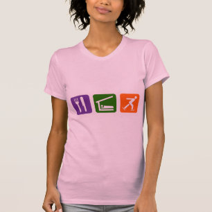 T-shirt Mangez le patinage de glace de sommeil