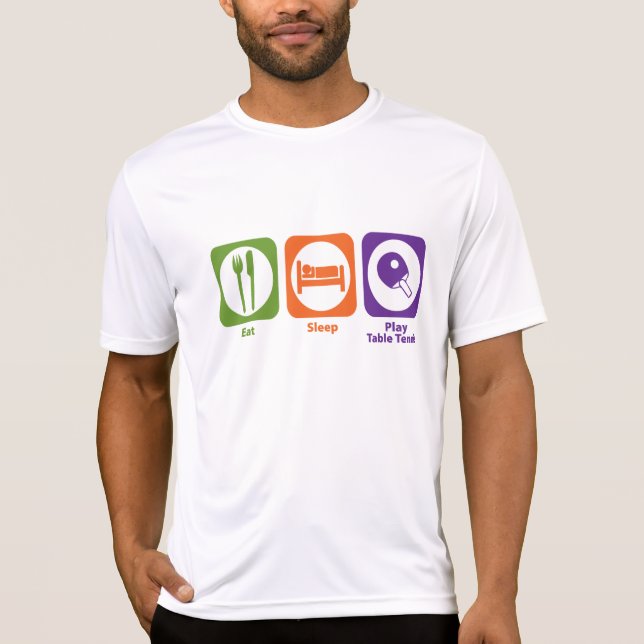T-shirt Mangez le ping-pong de jeu de sommeil (Devant)